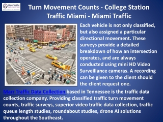 Turn Movement Counts - College Station Traffic Miami - Miami Traffic