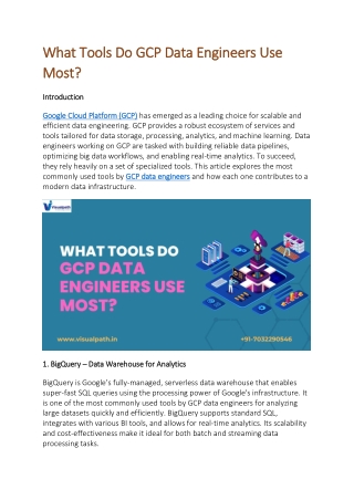 GCP Data Engineer Course | GCP Data Engineer Training