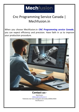 Cnc Programming Service Canada | Mechfusion.in
