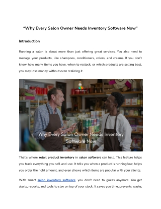 Why Every Salon Owner Needs Inventory Software Now