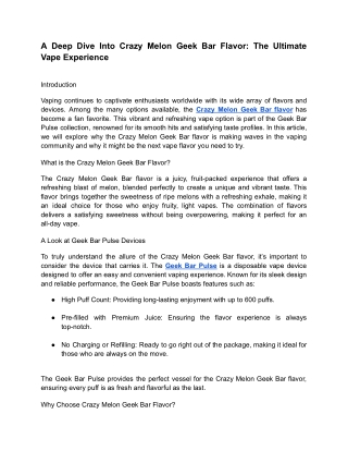 crazy melon geek bar flavor