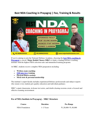 BEST NDA COACHING IN PRAYAGRAJ