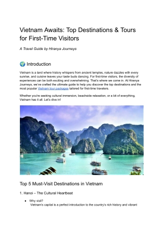 Vietnam tour packages
