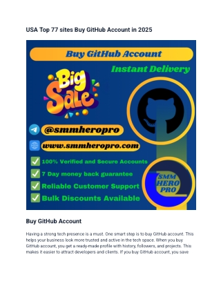 USA Top 77 sites Buy GitHub Account in 2025