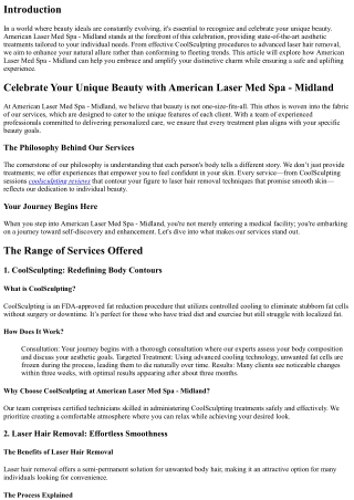 Celebrate Your Unique Beauty with American Laser Med Spa - Midland