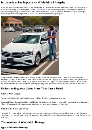Expert Insights on Windshield Repair Techniques
