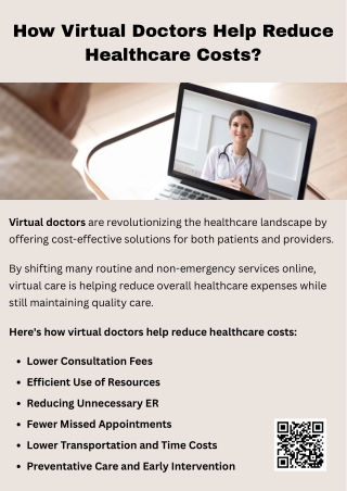 How Virtual Doctors Help Reduce Healthcare Costs?