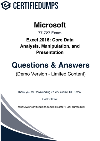 2025 Updated 77-727 Dumps PDF – Excel Exam Success Starts at Certifiedumps.com