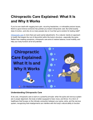 Chiropractic Care for Better Posture and Movement