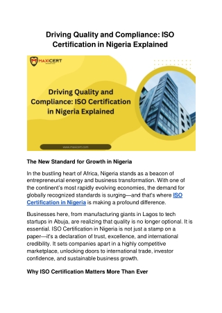 Driving Quality and Compliance_ ISO Certification in Nigeria Explained