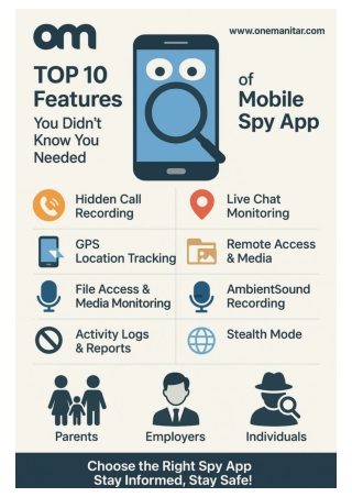 Top 10 Mobile Spy App Features  | Stay Informed with OneMonitar