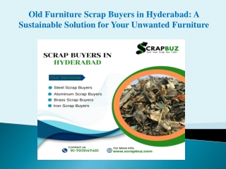 Old Furniture Scrap Buyers in Hyderabad A Sustainable Solution for Your Unwanted Furniture