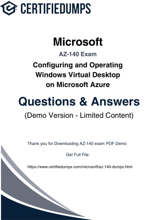Latest AZ-140 Dumps PDF 2025 – Prepare for Azure Virtual Desktop Like a Pro