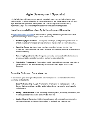 Agile Development Specialist