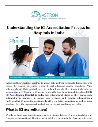 Understanding the JCI Accreditation Process for Hospital in India