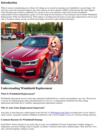 Your Insurance and At-Home Windshield Replacements: What You Should Know