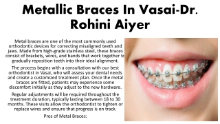 Metallic Braces In Vasai-Dr  Rohini Aiyer