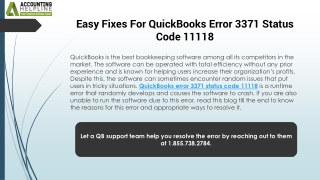 Easy Ways To Fix QuickBooks error 3371 status code 11118