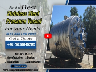 Stainless Steel Pressure Vessel Manufacturers Thane