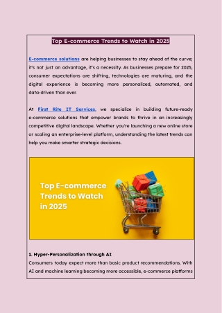 Top E-commerce Trends to Watch in 2025