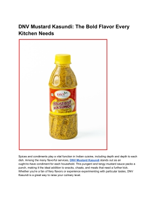 DNV Mustard Kasundi_ The Bold Flavor Every Kitchen Needs