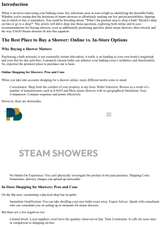 The Best Place to Buy a Shower: Online vs. In-Store Options