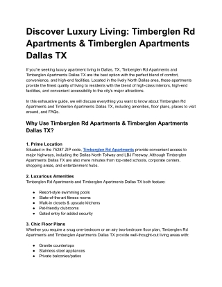 Discover Luxury Living_ Timberglen Rd Apartments & Timberglen Apartments Dallas TX