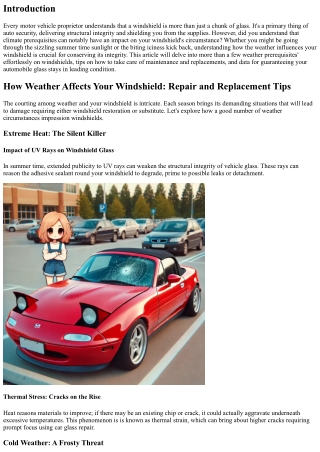 How Weather Affects Your Windshield: Repair and Replacement Tips