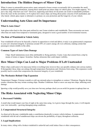 How Minor Chips Can Lead to Major Problems If Left Unattended