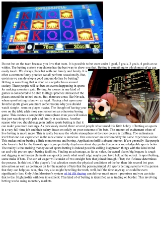 Sports Betting Systems - What Yet And Who Needs Them