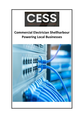 Commercial Electrician Shellharbour Powering Local Businesses