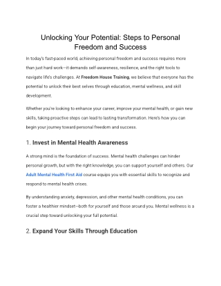 Unlocking Your Potential_ Steps to Personal Freedom and Success