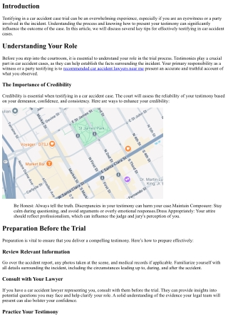 Tips for Testifying in Car Accident Case Trials