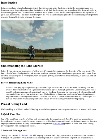 We Buy Land for Investment: Pros and Cons for Property Owners