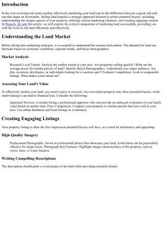 The Art of Marketing Your Land to Attract Buyers