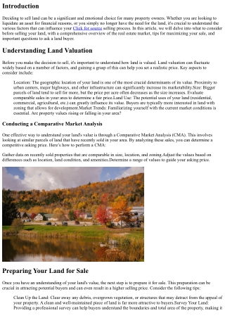 We Buy Land: What to Consider Before Selling