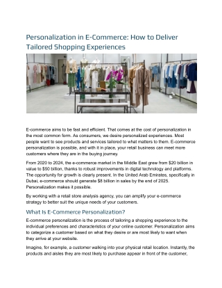 _Personalization in E-Commerce How to Deliver Tailored Shopping Experiences..docx