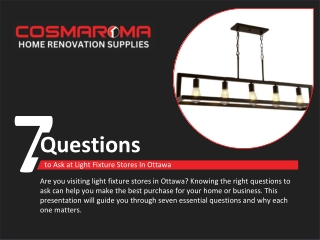 7 Questions to Ask at Ottawa Light Fixture Stores | Cosmaroma