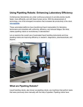 Using Pipetting Robots_ Enhancing Laboratory Efficiency