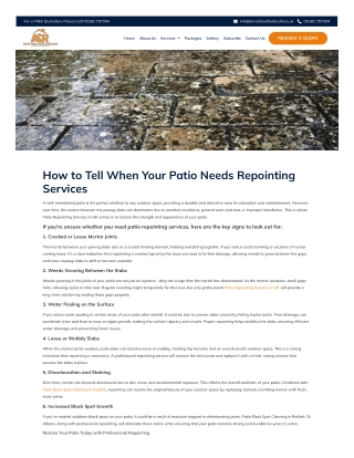 How to Tell When Your Patio Needs Repointing Services