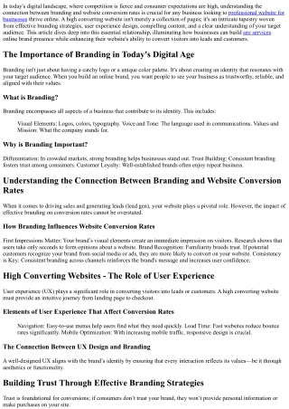 Understanding the Connection Between Branding and Website Conversion Rates