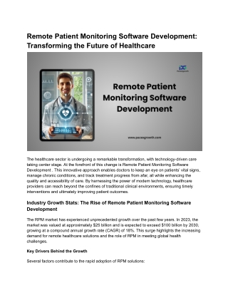 Remote Patient Monitoring software development