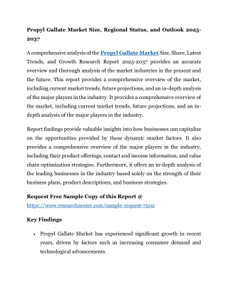 Propyl Gallate Market