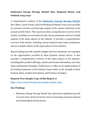 Stationary Energy Storage Market