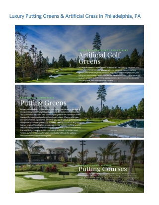 Luxury Putting Greens & Artificial Grass in Philadelphia