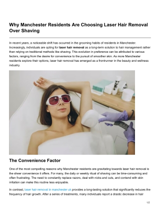 Why Manchester Residents Are Choosing Laser Hair Removal Over Shaving