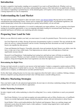 How to Stand Out in a Competitive Land Market