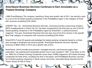 AmeriQuest Business Services Continues to Earn Accolades