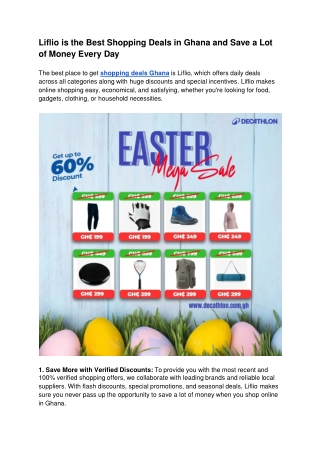 Liflio is the Best Shopping Deals in Ghana and Save a Lot of Money Every Day
