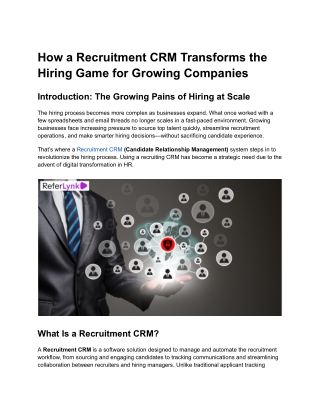 How a Recruitment CRM Transforms the Hiring Game for Growing Companies